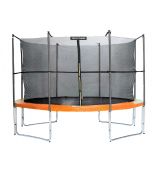 Trampolína TECHFITNESS 366 cm oranžová s vnútornou sieťou