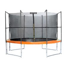 Trampolína TECHFITNESS 366 cm oranžová s vnútornou sieťou