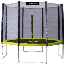 Trampolína TECHFITNESS 396 cm žltá s vonkajšou sieťou
