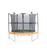 Trampolína TECHFITNESS 244 cm oranžová s vnútornou sieťou
