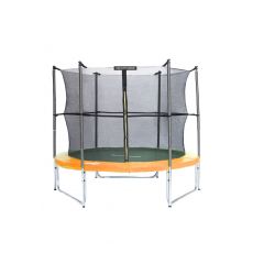 Trampolína TECHFITNESS 244 cm oranžová s vnútornou sieťou
