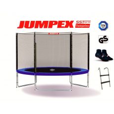 Trampolína JUMPEX SST 183cm (1,8 m) Modrá s vonkajšou sieťou. Bezpečný rebrík + Protišmykové ponožky ZDARMA.