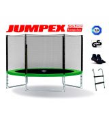 Trampolína JUMPEX SST 244cm Zelená s vonkajšou sieťou. Bezpečný rebrík + Protišmykové ponožky ZDARMA.