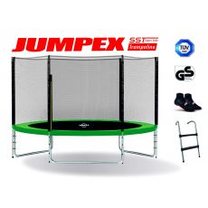 Trampolína JUMPEX SST 305 cm 3 nohy zelená s vonkajšou sieťou. Bezpečný rebrík + Protišmykové ponožky ZDARMA.