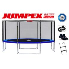 Trampolína JUMPEX SST 305 cm 4 nohy modrá s vonkajšou sieťou. Bezpečný rebrík + Protišmykové ponožky ZDARMA.