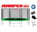 Trampolína JUMPEX SST 427 cm 4 nohy Zelená s vonkajšou sieťou. Bezpečný rebrík + Protišmykové ponožky ZDARMA.