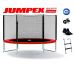 Trampolína JUMPEX SST 244 cm červená s vonkajšou sieťou, REBRÍK+Protišmykové Ponožky ZDARMA