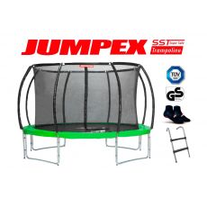 Trampolína JUMPEX SST 396cm 4 nohy Zelená s vnútornou sieťou, 
REBRÍK+Protišmykové Ponožky ZDARMA