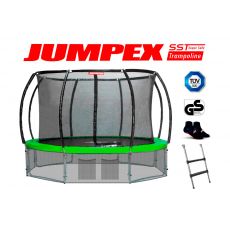 Trampolína JUMPEX Premium SST 366 cm 4 nohy Zelená  s vnútornou sieťou, 
REBRÍK+Protišmykové Ponožky ZDARMA