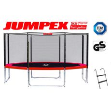Trampolína JUMPEX SST 305 cm 4 nohy červená s vonkajšou sieťou. Bezpečný rebrík