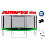 Trampolína JUMPEX SST 305 cm 4 nohy Zelená s vonkajšou sieťou. Bezpečný rebrík
