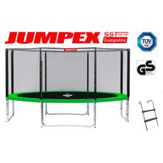 Trampolína JUMPEX SST 305 cm 4 nohy Zelená s vonkajšou sieťou. Bezpečný rebrík